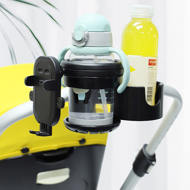 Universal Bike Stroller Cup Holder w Handphone Holder 3-in-1 Stroller Accessories Water Bottle Hold