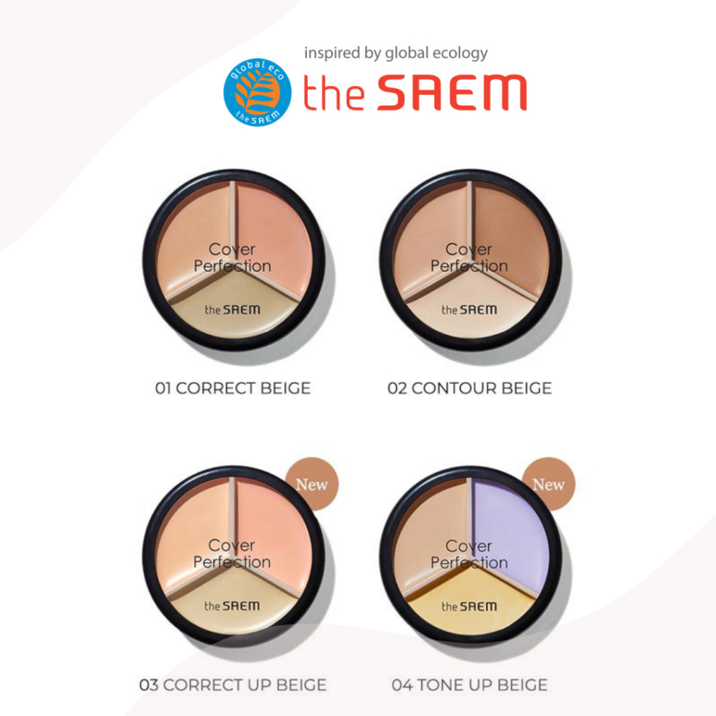 [KOREA TOP YouTuber recommend] the SAEM Cover Perfection Triple Pot Concealer 4.5g+4.1g / 5 colors