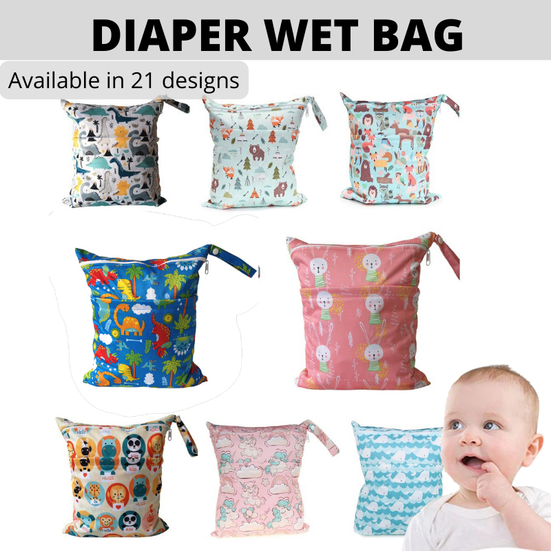 [3 for $9.90] Baby Waterproof Wet Bag 36x30cm For Diapers And Nappies Travel Outdoor Stroller Toiletries Bag