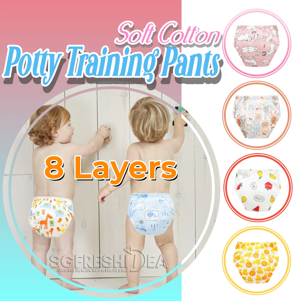 Potty Training Pants Cotton Underwear Girl Boys Cloth Diaper Toddler Pull-Ups Reusable Absorbent Pant Diapers Kids