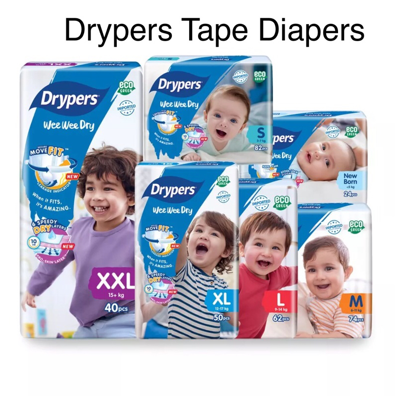 [READY STOCK]Drypers Wee Wee Dry Diapers [SIZE NB/S/M/L/XL/XXL]