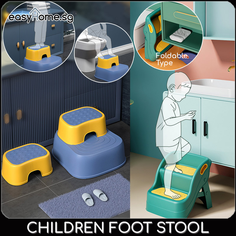 Easyhome.sg Children Step Stool / Kids Mini Ladder Toilet Bathroom Step Board / Foot Stool Foldable Design Available