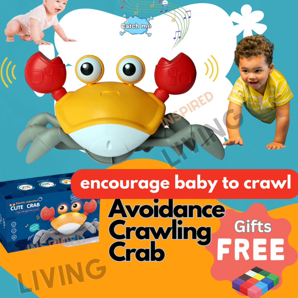 Crawling Crab Baby Toys |  Walking Crab Toy - Automatically Avoid Obstacles with Music and Light Up | Gift