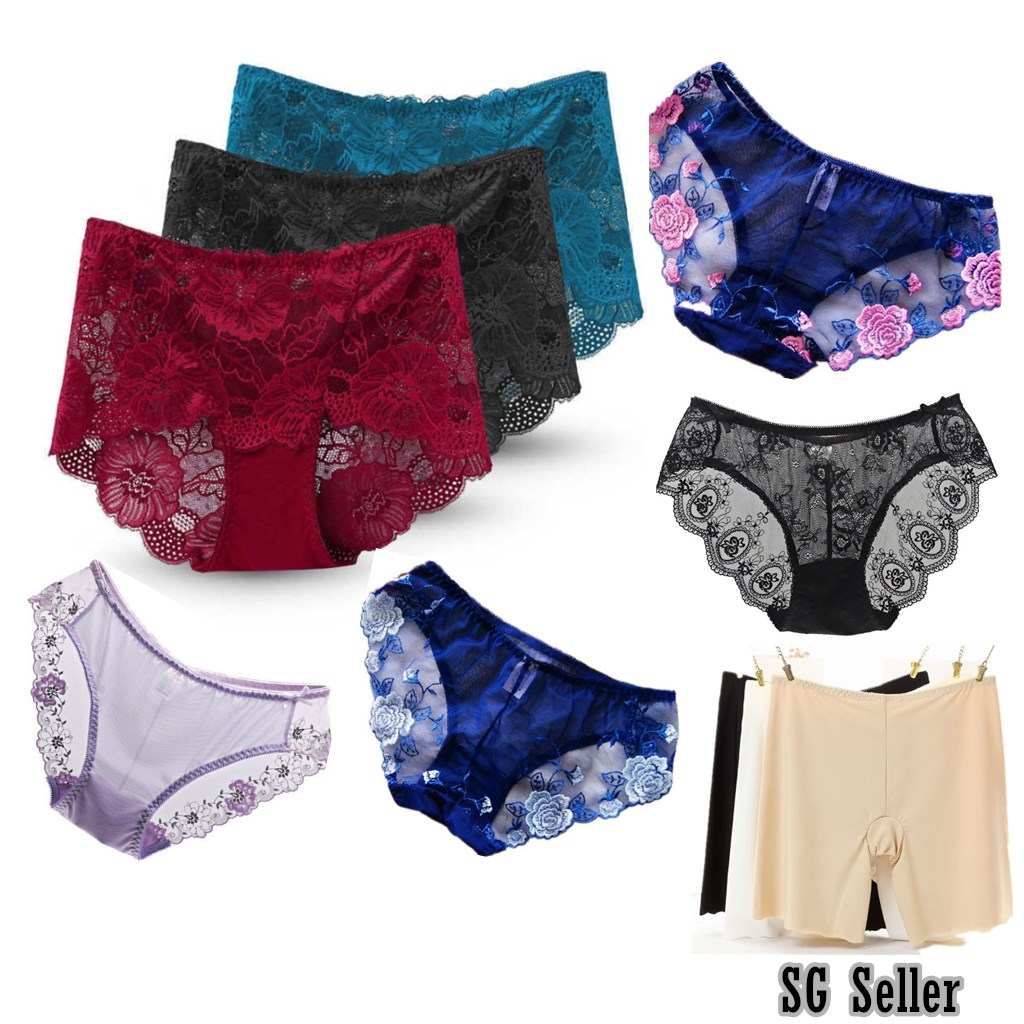 CLEARANCE] Sexy Lace Trimmed Low Waist Silk Panty, RachelSilk