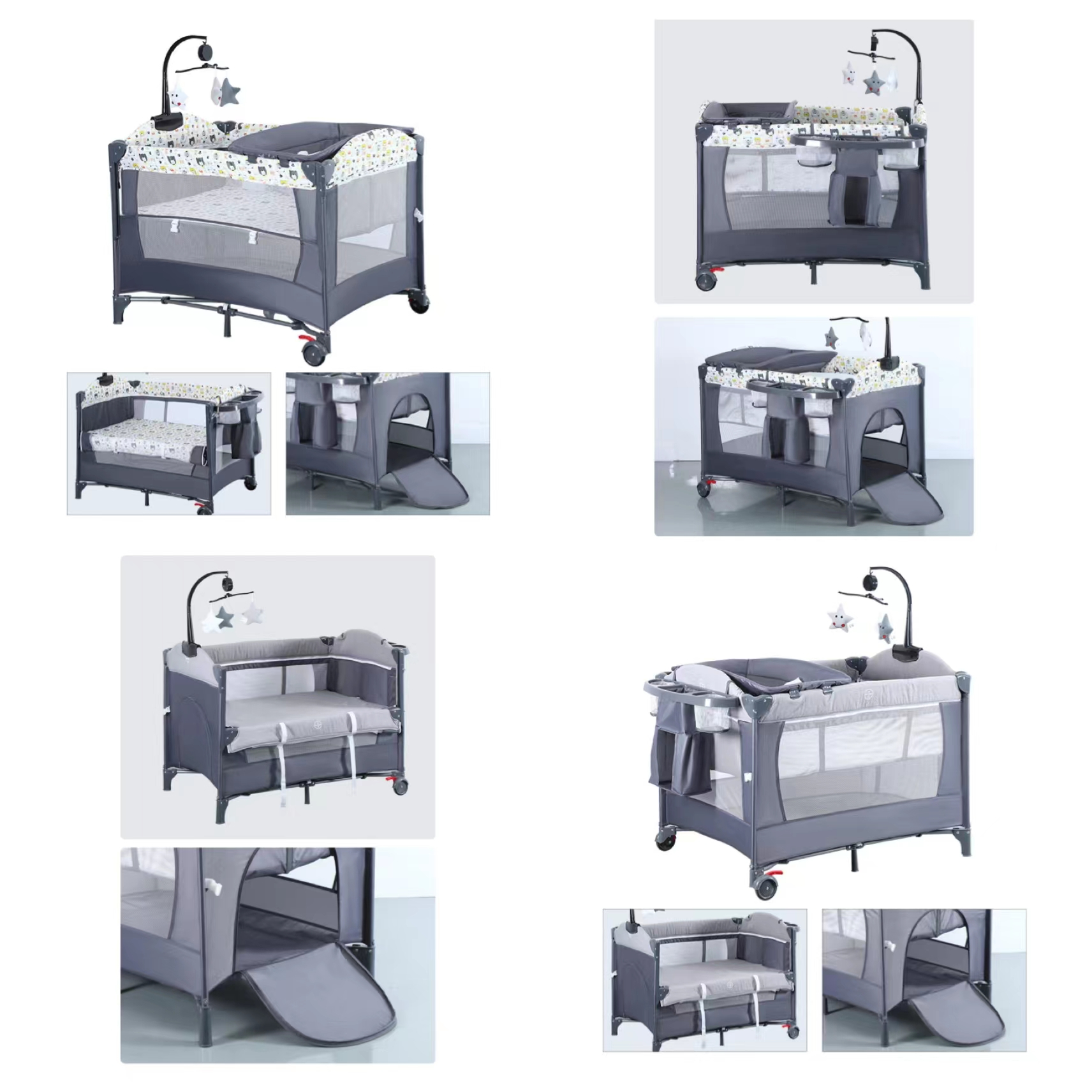 【SG SELLER】COCOBABY Multifunctional Double-deck Cot Bedside Play Bed Playards Playpen Rollaway Portable Baby Crib
