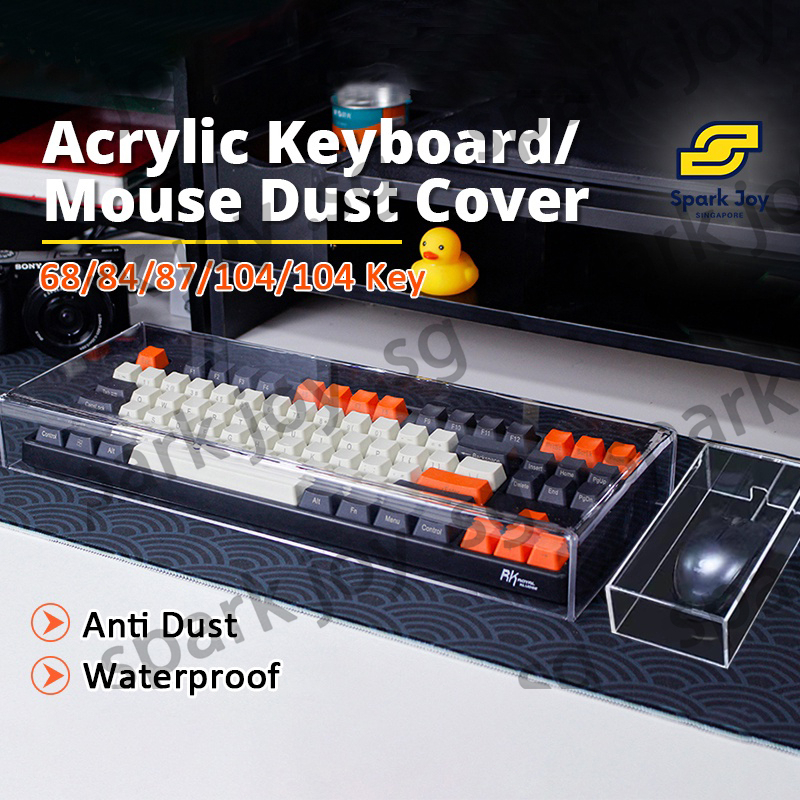 【SG】Premium Acrylic Keyboard Clear Cover Protector Mechanical Keyboard Dust Cove for 87/ 84/ 68 Key Mechanical Keyboard