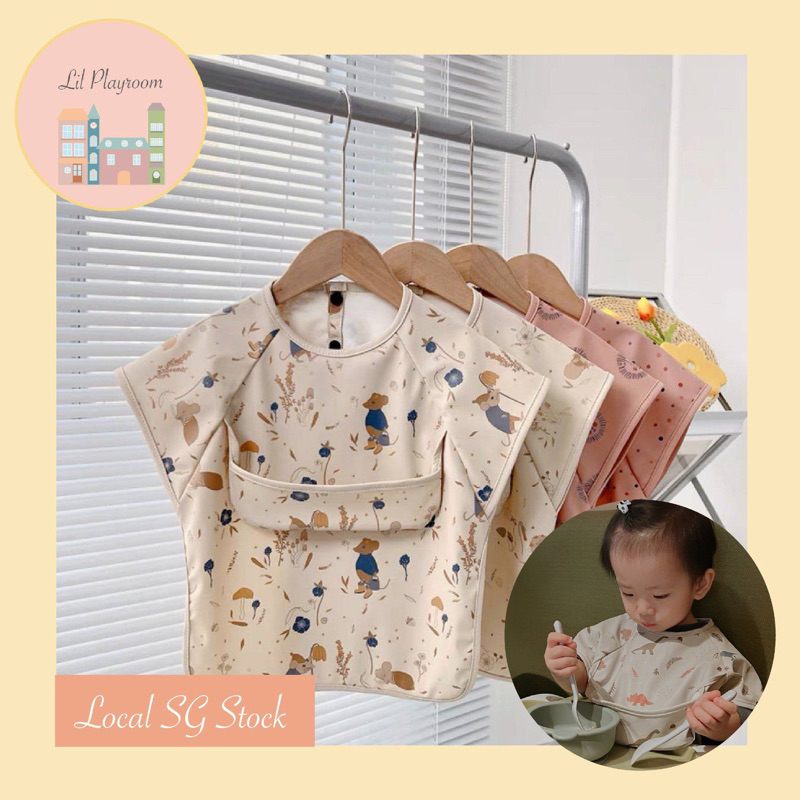 [SG Restocked!] Baby Waterproof Feeding Bib Apron