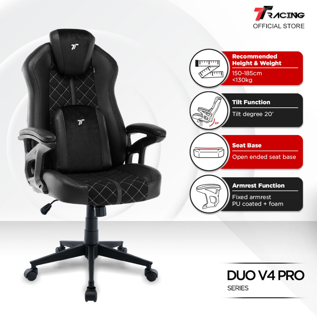 TTRacing Duo V3 Duo V4 Pro Gaming Chair Ergonomic Home Office Chair Minimalist Design - 2 Years Official Warranty