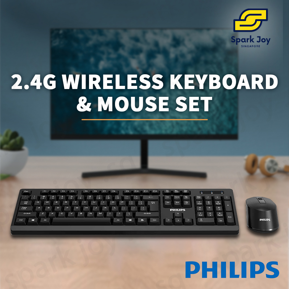 C324 6501 Philips Wireless Keyboard and Mouse Combo 2.4GHz Silent Philip Wireless Keyboard with Mouse Set