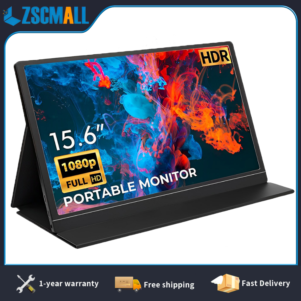 [?HOT SALE?]ZSCMALL Portable Monitor 15.6" IPS 1080 HD Portable Monitors for Laptop Type-c HDMI USB-C Led HDR Ultra-thin Portable Display IPS PS4 PROXBOX NS