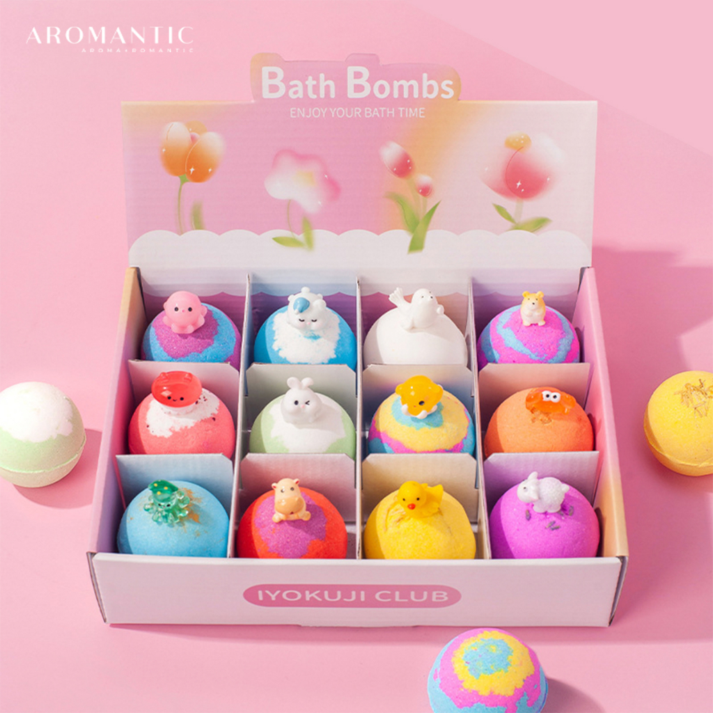 Aromantic Bath Bomb For Kids With Suprise Toy Bubble Bar Gift Set Idea 60G x 12Pcs Christmas Gift Ideas