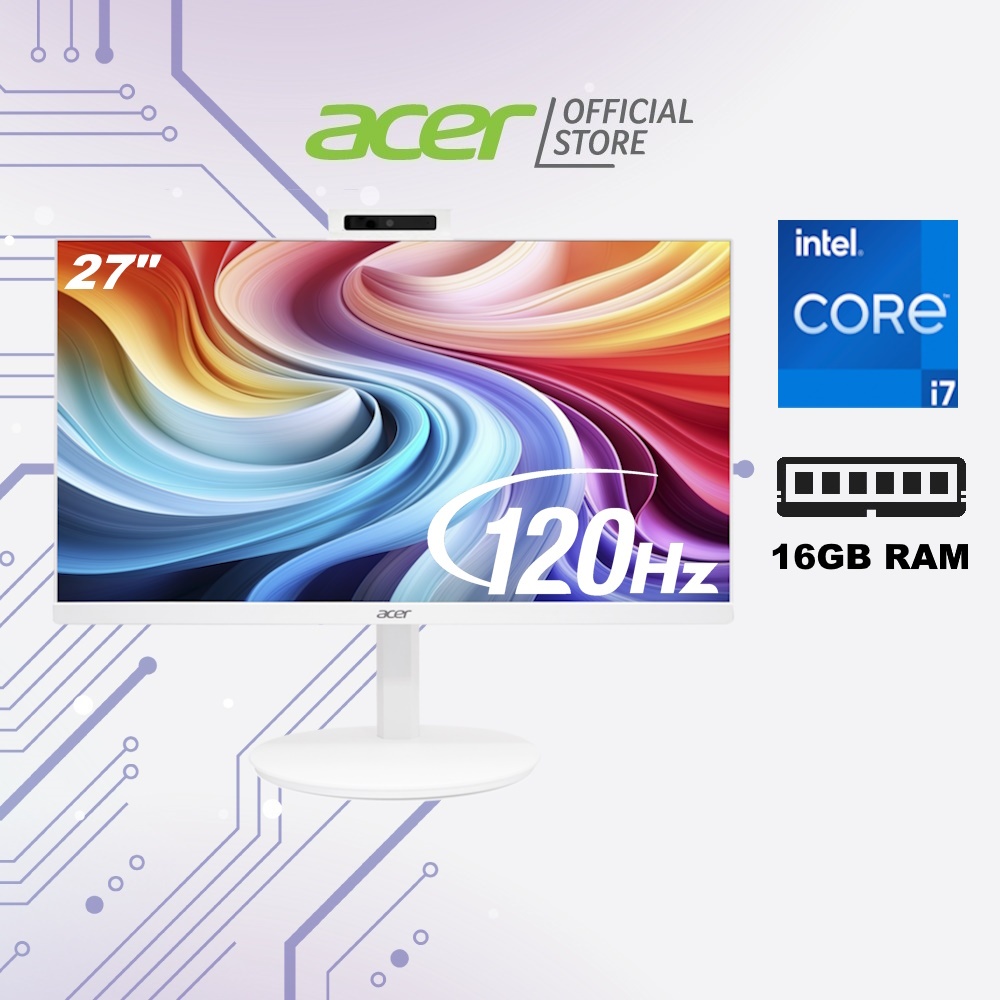 [New 2025 Model] [120Hz Refresh Rate] Acer Aspire C27-1 (i71316512S) 27- Inch FHD All-In-One Desktop