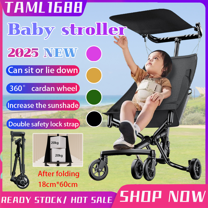 ✅[SG Ready Stock] 2.8KG Aluminium Baby Stroller Lightweight Cabin Size Portable Travel Boarded Foldable Kids Stroller