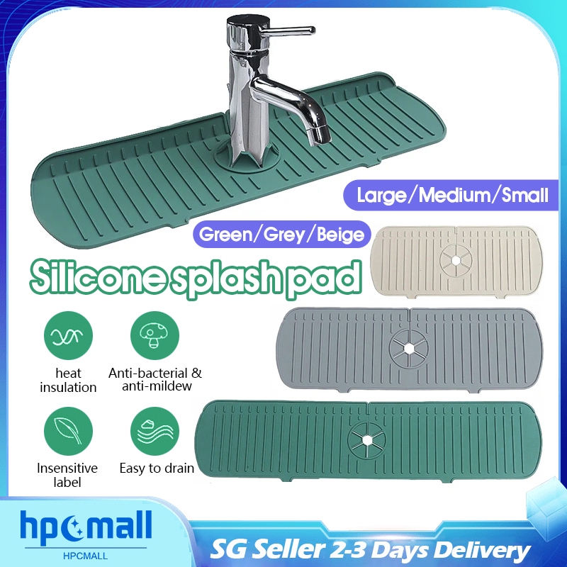 【NDD Delivery】Sink Silicone Faucet Mat Splash Guard Mat Countertop Protector Sink Splash Pad For Kitchen Bathroom
