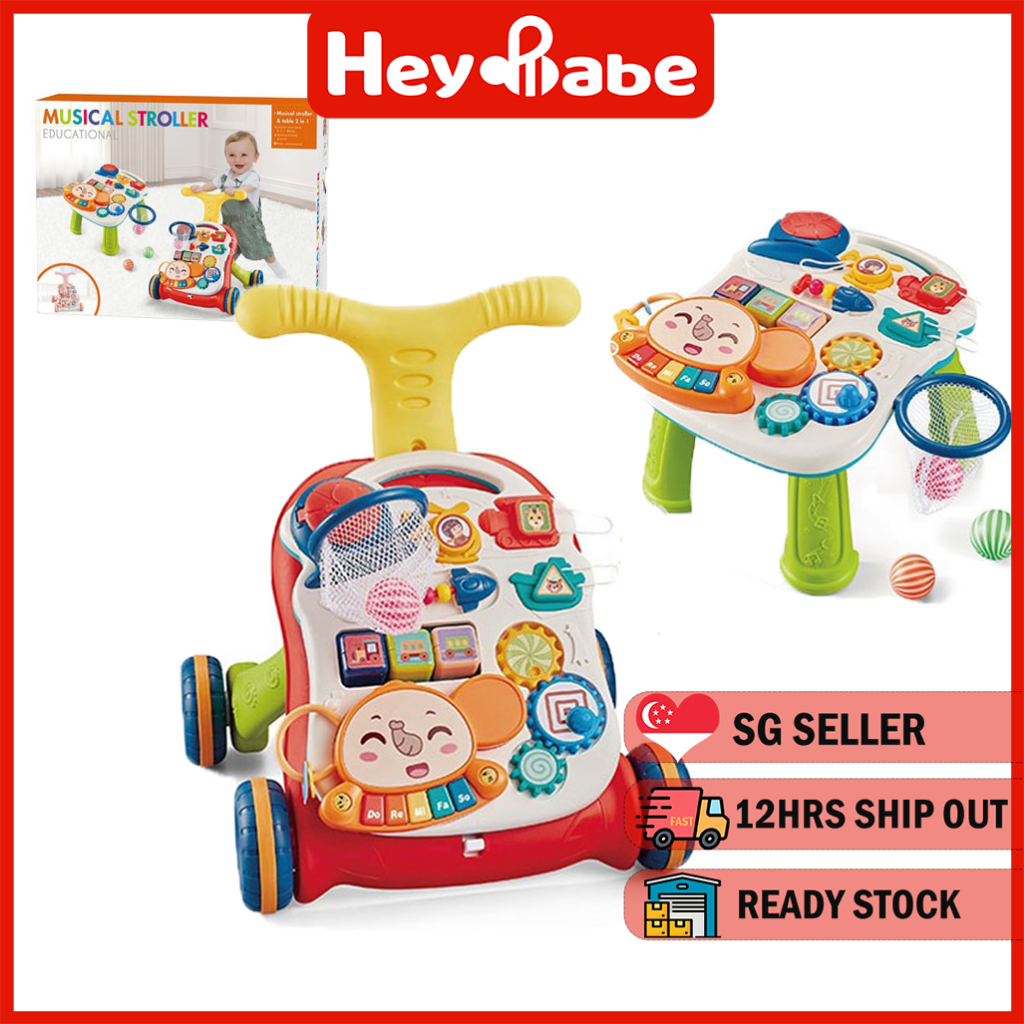 3 IN 1 Multi-functional Music Walker for baby, activity table for kids. education Toddler toys.
