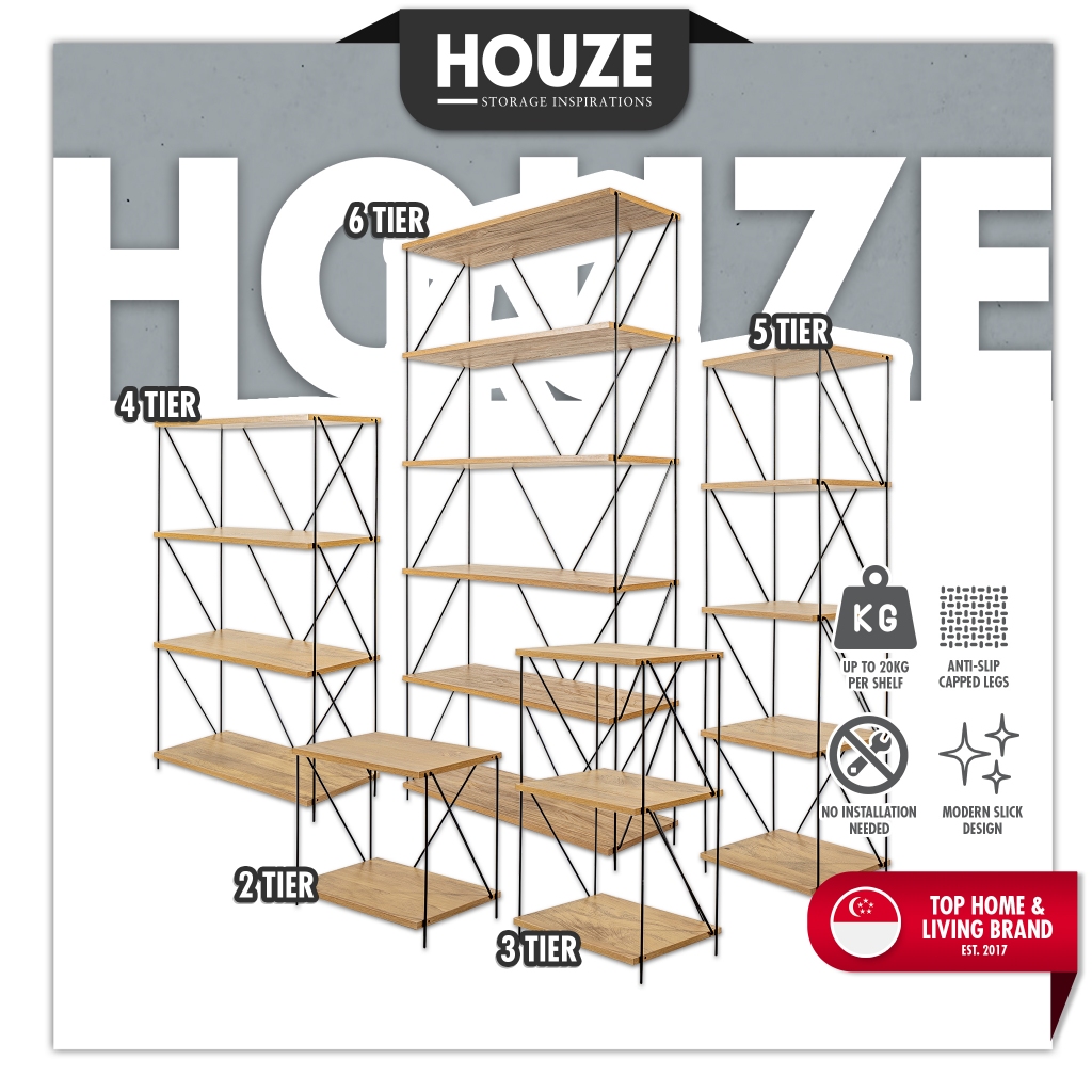 HOUZE - RALF 2 | 3 | 4 Tier Slim Rack - Shelf | Organizer | Decoration