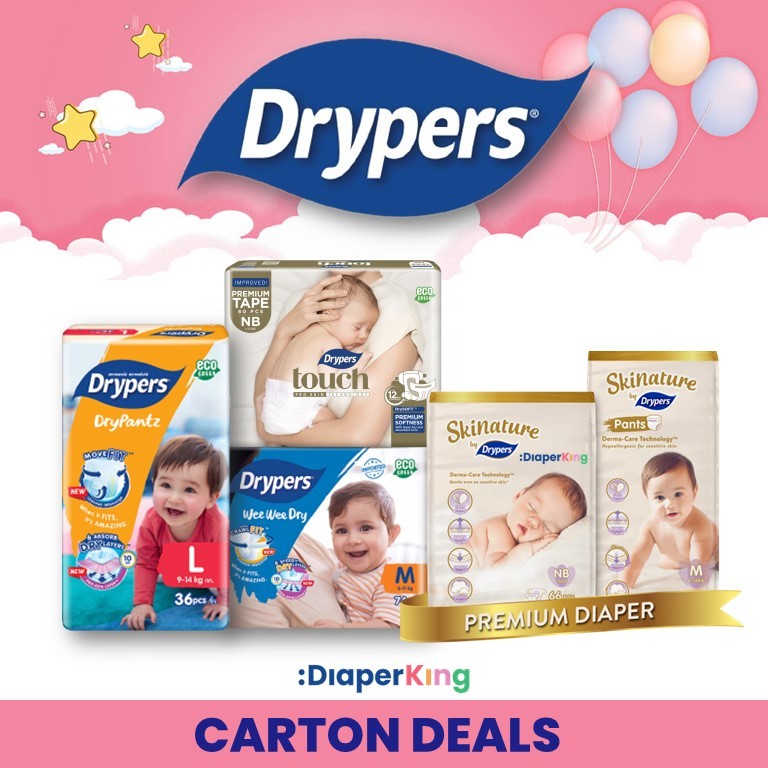 ? OFFICIAL RETAILER ? Drypers Premium Diapers (Tape/Pants) - Skinature/DryPantz/WeeWeeDry/Touch