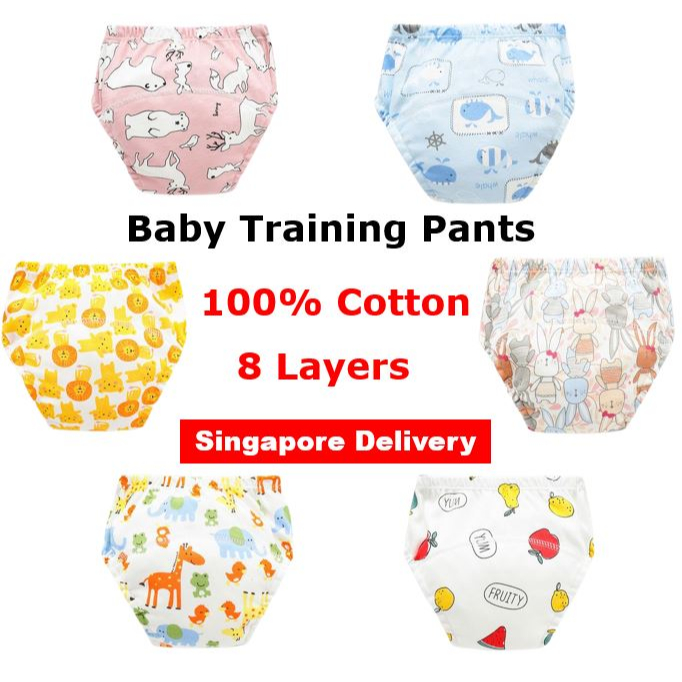 Baby Toilet Training Pants 8Layers 100% Cotton Rewashable Diapers