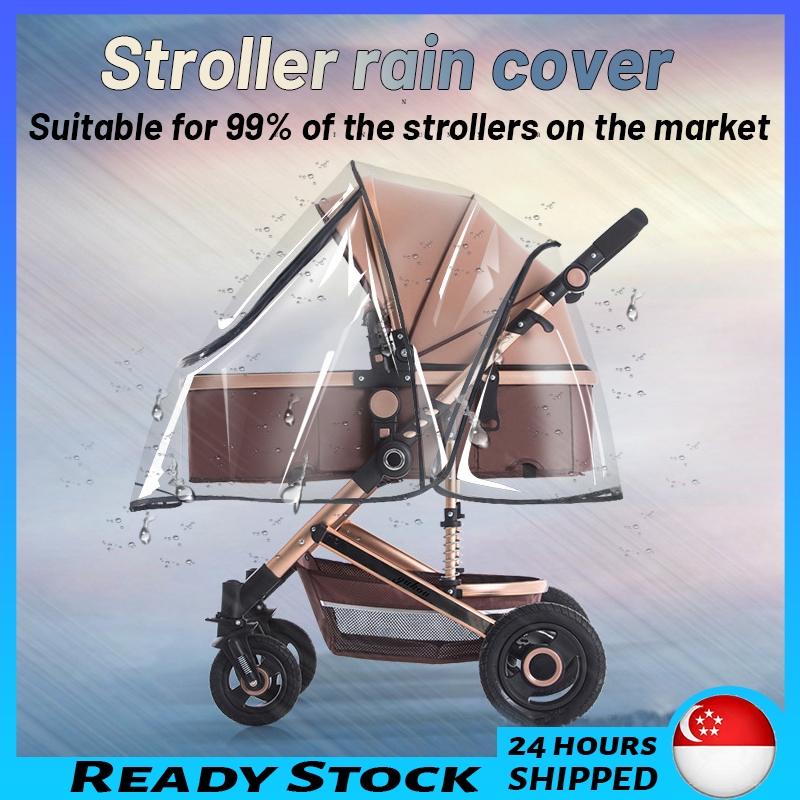 ?? [READY STOCK]Universal Baby Stroller Pram Rain Cover Sun Protection Mosquito Outdoor Waterproof Cover EVA Material