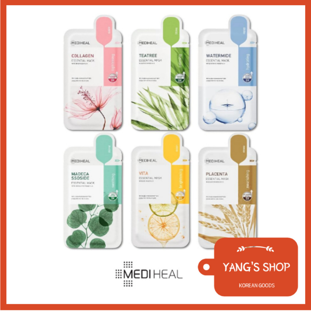 [MEDIHEAL] [READY] 2023 NEW Essential Mask Pack Healing Line x 10 sheets (1 box) 6 Types / Face Master Sheets