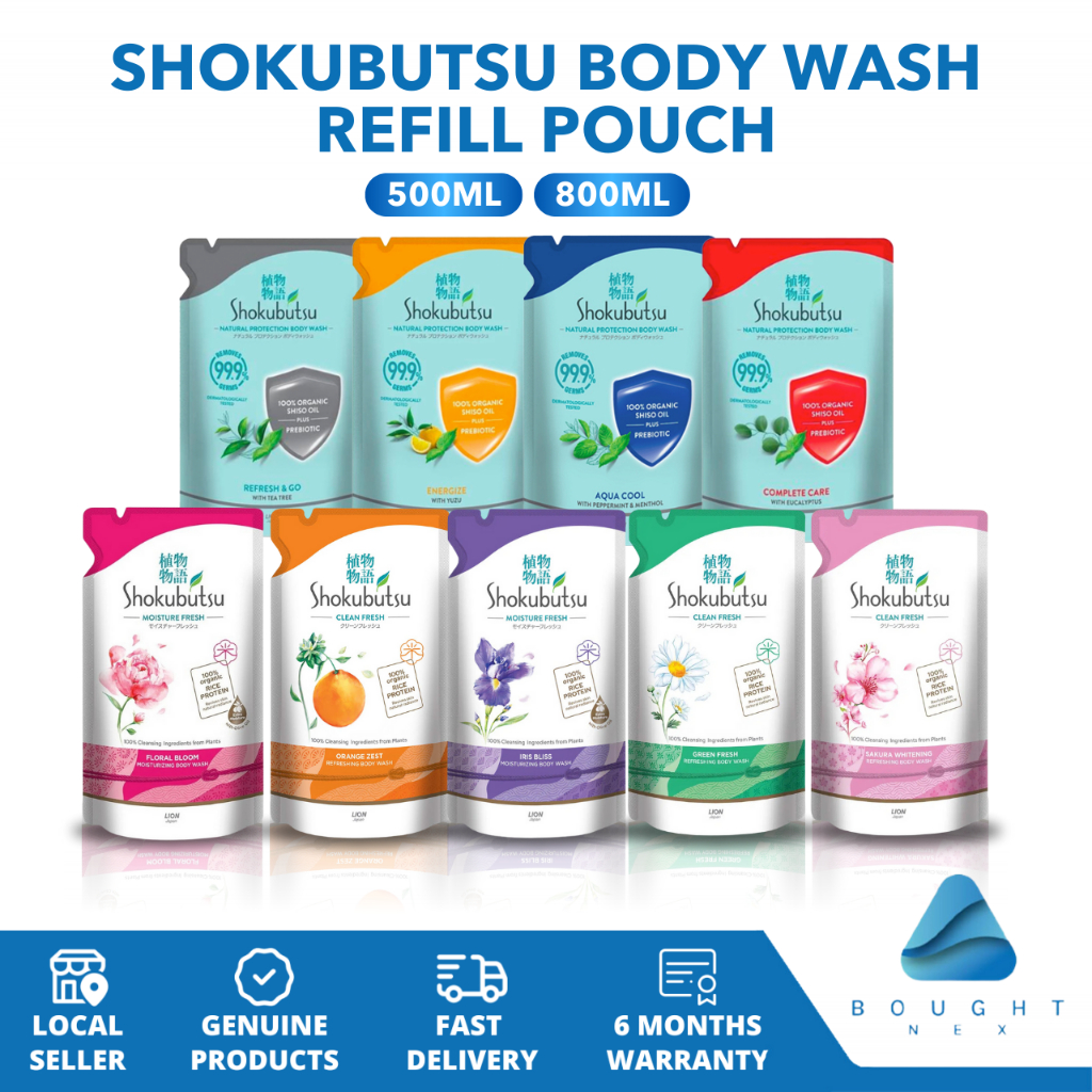 Shokubutsu Body Wash Refill Pouch 500ml 800ml