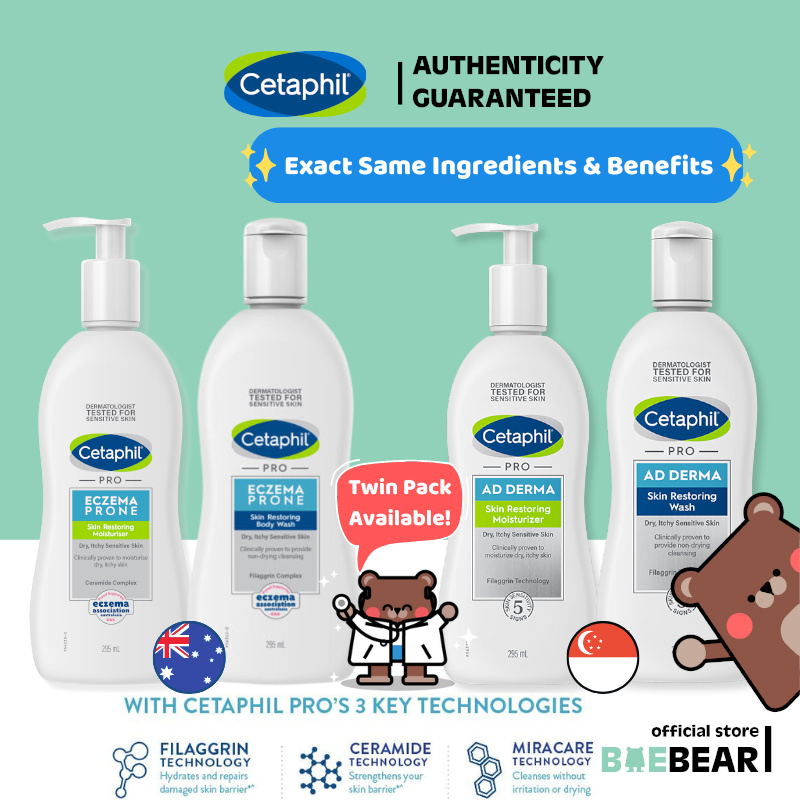 Cetaphil Moisturiser PRO Eczema Prone Skin Restoring, Restoring Body Wash 295ml | Skin Care  [BaeBear.sg]