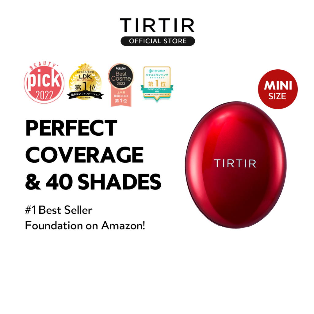 [TIRTIR] Mask Fit Long-Lasting, Lightweight, Full Coverage, Semi-Matte Red MINI Cushion 4.5g (40 Shades)
