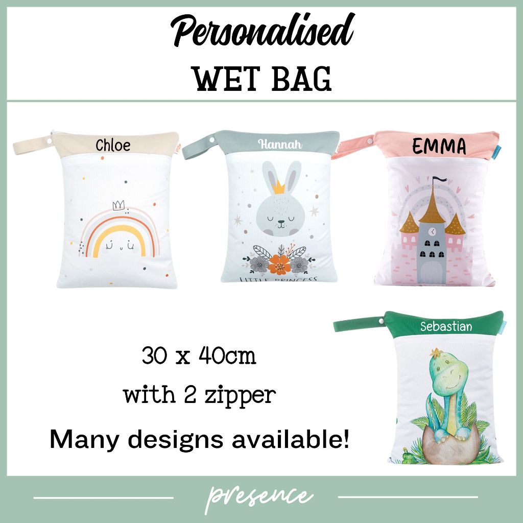 ?? Personalised Wet Bag | Customised Wet Bag with Name | Diaper Bag | Wet Bag for Gym Swimming Chilldcare Kindergarten
