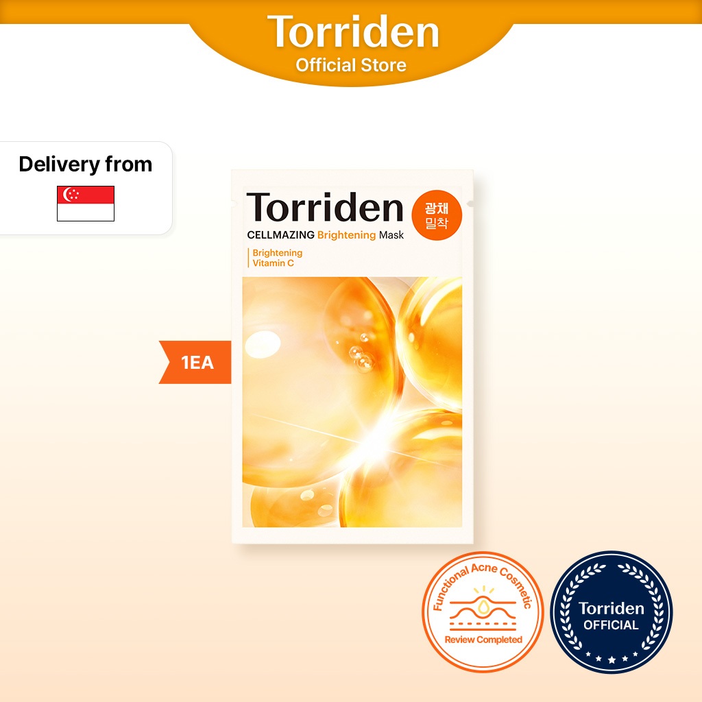 [Torriden Official] Cellmazing Vita C Brightening Mask for improves reduce dark spots and creates natural skin glow, 1ea