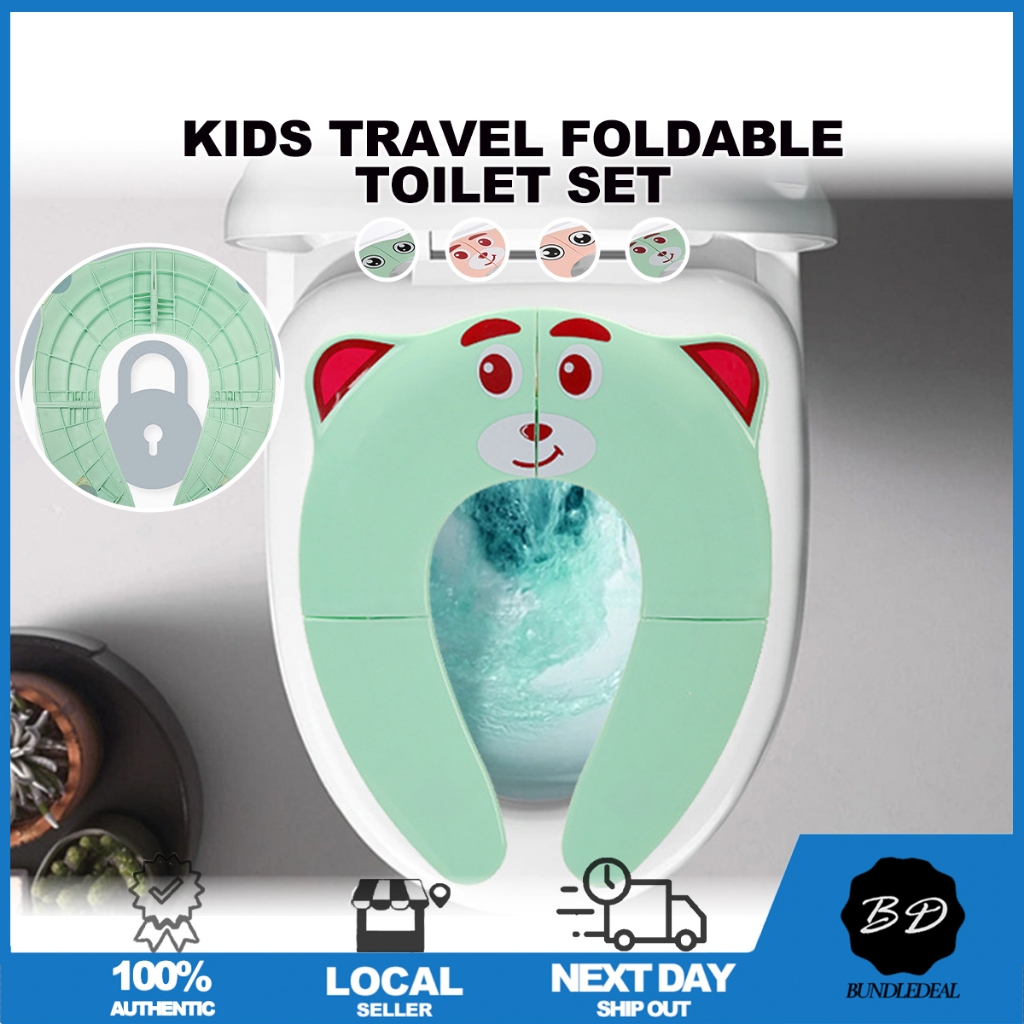 ?[SG] Kids Travel Foldable Toilet Seat/ Baby Foldable Travel Potty Seat/ Kids Folding Toilet Training Seat Cover