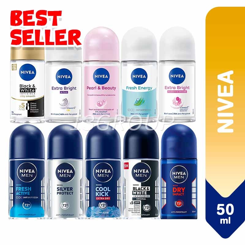 NIVEA Deodorant Roll On Men / Women Anti Perspirant, 50ml