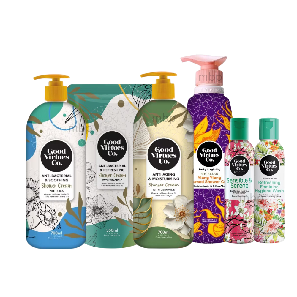 GVC Good Virtues Co. Anti-Bacterial & Hydrating Body Wash Shower Cream 700ml - Assorted