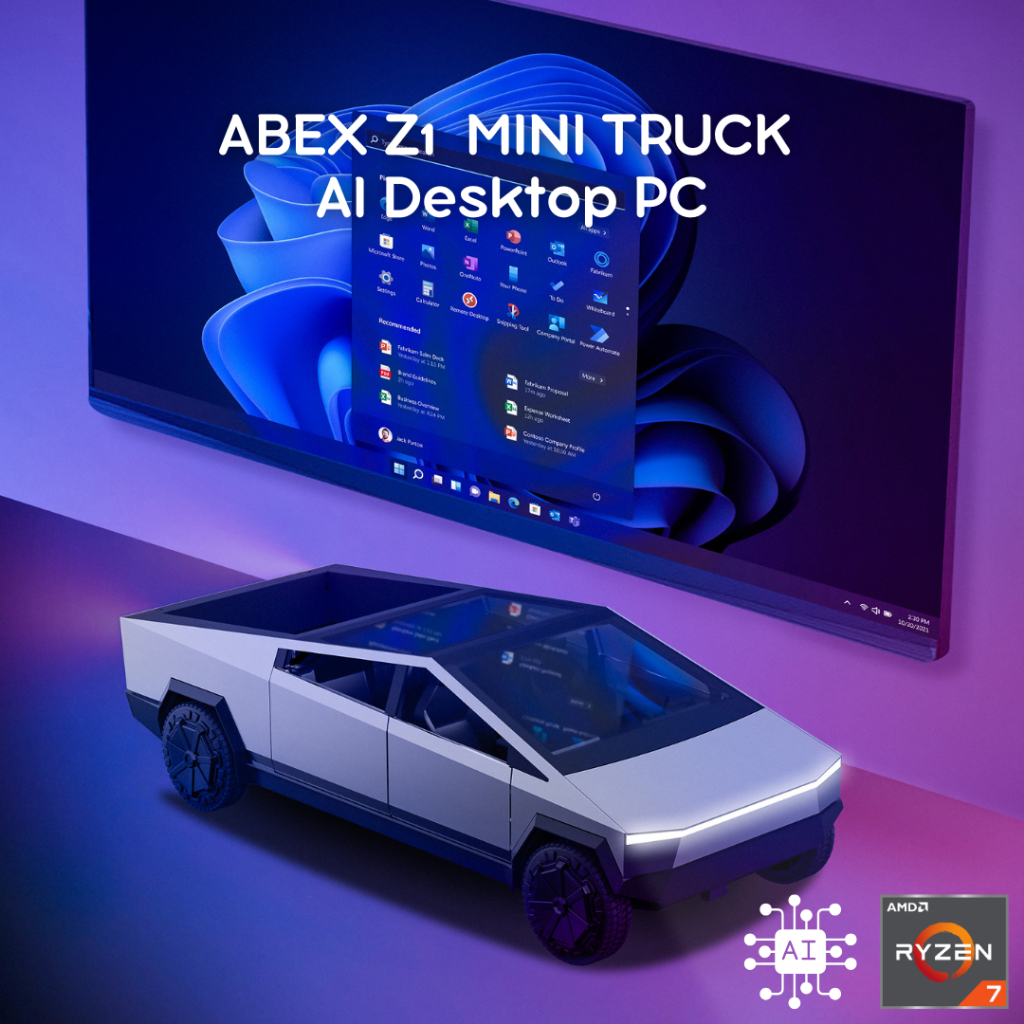 ABEX Z1 Mini Truck / AI Desktop PC / AMD Ryzen 7 8845HS / 32GB RAM / 1TB SSD / Radeon 780M