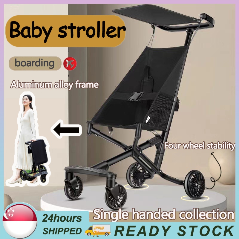 SG READY STOCK Foldable Baby Stroller Lightweight Kids Travel Pram Portable Multifunctional Cabin Size Travel Boarded