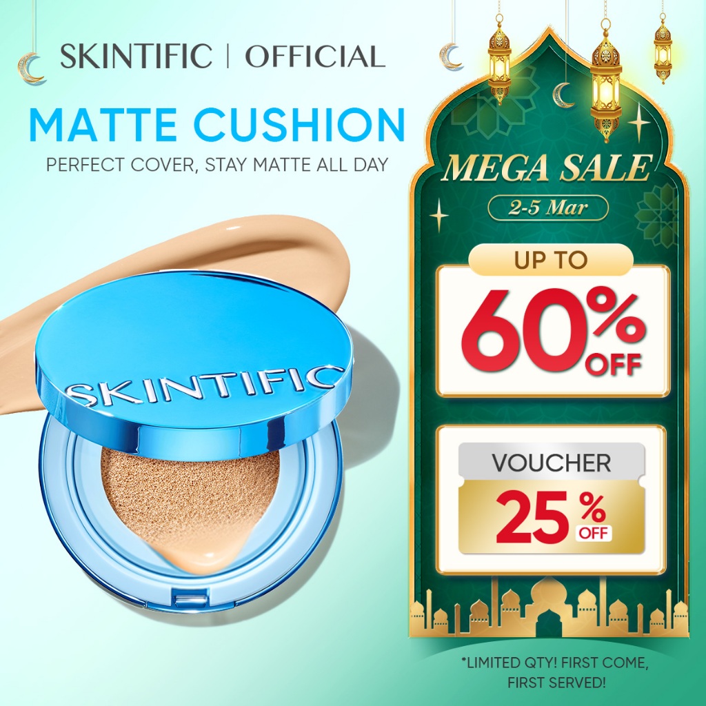[Best Seller] SKINTIFIC Perfect Stay Velvet Matte Cushion 11ml-Full Coverage,12H OIL CONTROLS , LONG LASTING , 8 SHADES