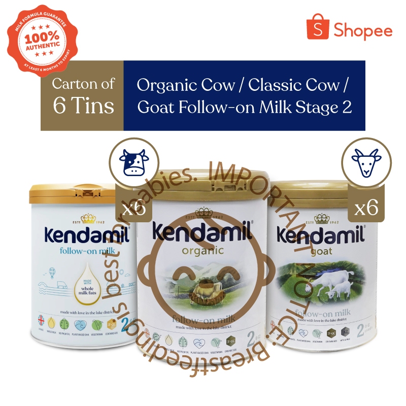 Kendamil Organic Cow / Goat Follow-On Milk Stage 2 (6 - 12 Months) 800g - Carton of 6 Tins