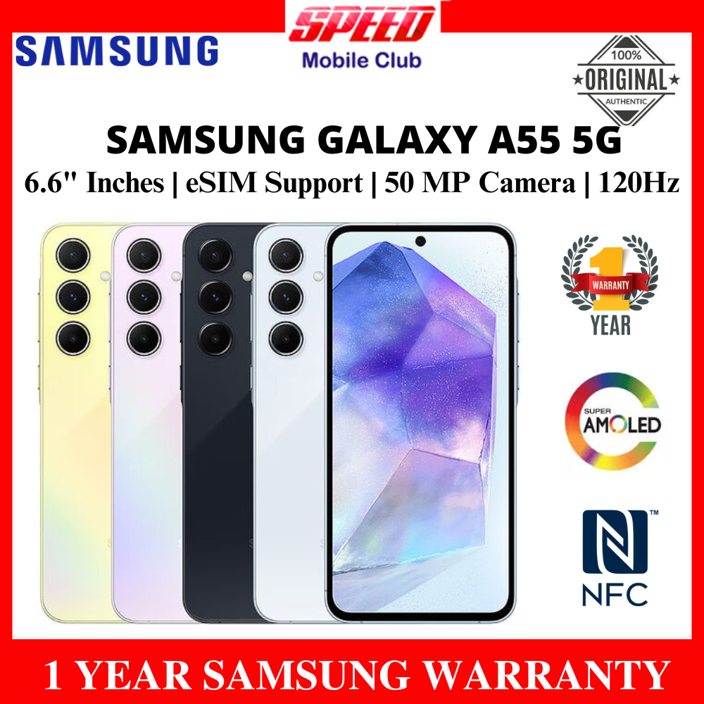 Samsung Galaxy A55 5G (8/128GB) (8/256GB) | eSIM Support | NFC | A54 5G (8/256GB) | 1 Year Samsung Warranty