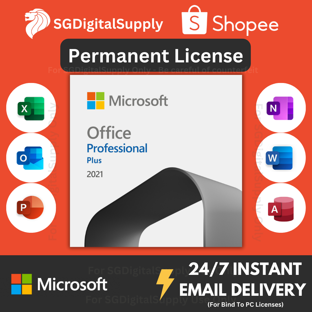 Microsoft Office Pro Plus 2021 | Permanent License | 1 PC | Windows 10/11 Only | Instant & Official Online Activation
