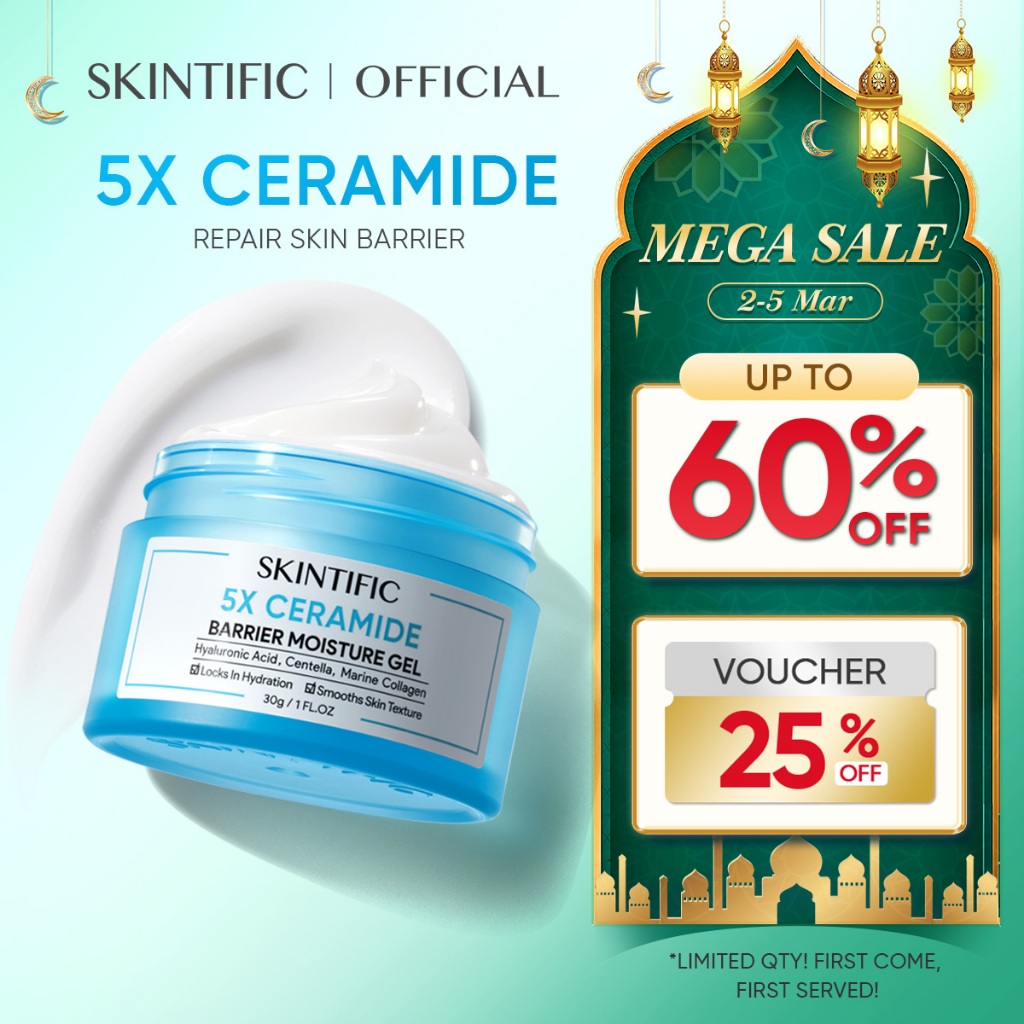 [Best Seller] SKINTIFIC 5X Ceramide Moisturiser (6g/30g/80g) - Repair Skin Barrier, Reduce Redness, Calms Acne