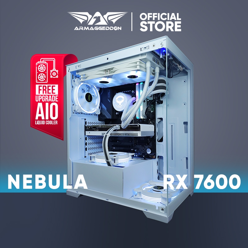 FREE AIO - Armaggeddon Nebula RX 7600 Edition | Gaming PC | 16GB RGB RAM | 1TB SSD | Aquaron Pro Chassis