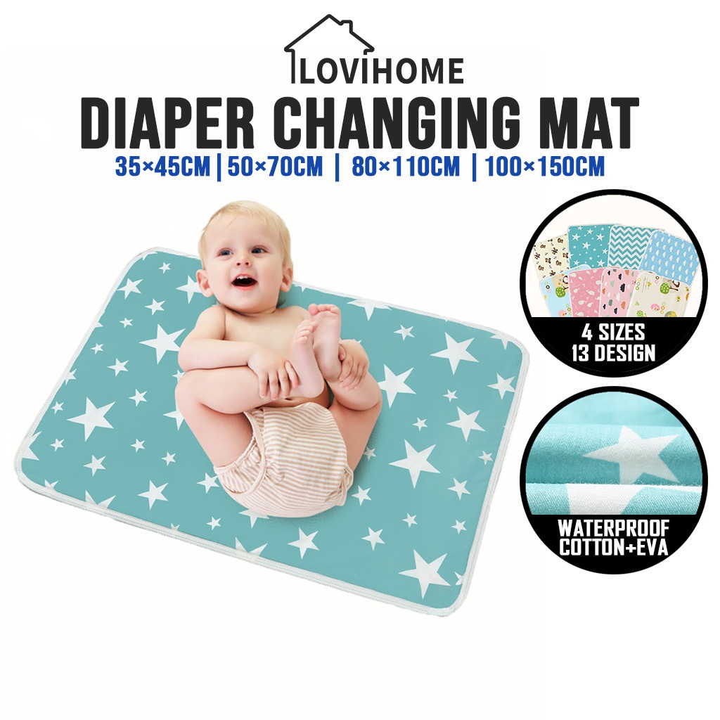 SG Soft & Waterproof Baby Diaper Changing Mat / Infant Crib Cot Bedsheet Protector Pad Cloth / Anti Urine