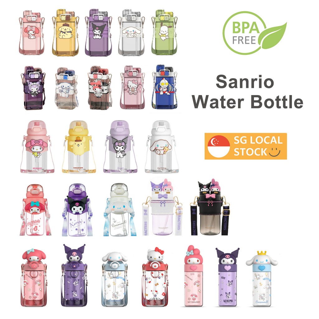 Sanrio Kids Water Bottle Tritan Bottle 100% BPA Free Cute Water Bottle My Melody Kuromi Cinnamoroll