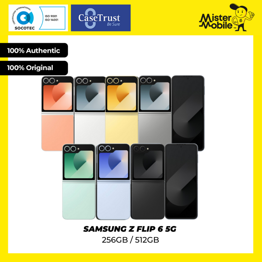 Samsung Galaxy Z Flip 6 5G Snapdragon 8 Gen 3 | Z Flip 5 | 256GB 512GB | 1 Year Samsung Warranty