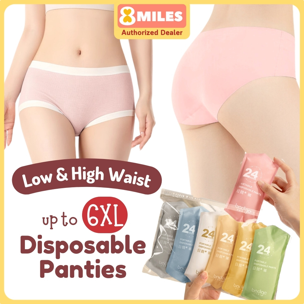 [Pack of 3/4/5/7pcs] Woman Disposable Panties Up to 6XL Cotton Underwear Seamless Travel Maternity Pregnant Confinement