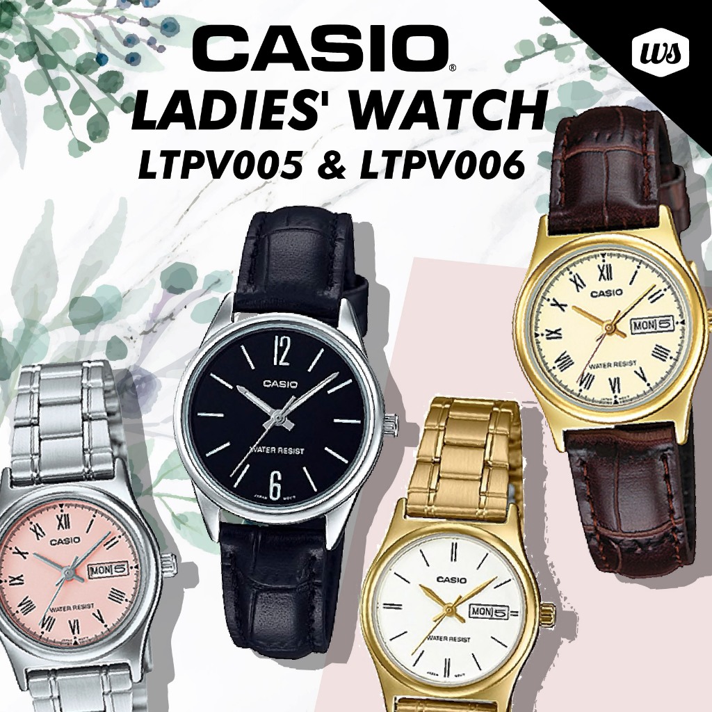 [Watchspree] CASIO Ladies' Watch LTPV005 & LTPV006 Series. (1 Year Warranty) Free Shipping.
