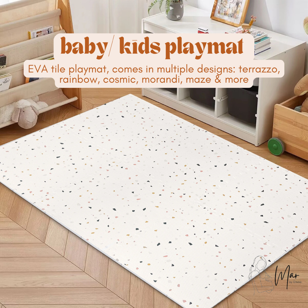 ?? Kids Baby Playmat EVA Foam Terrazzo Rainbow Cosmic 180cm x 120cm x 1.2cm