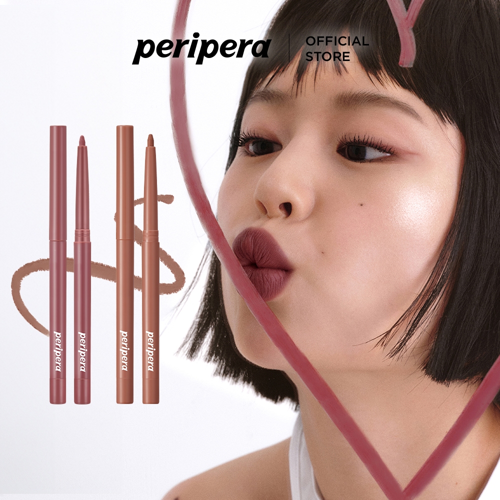 PERIPERA Ink Velvet Lip liner 0.3g l No smudging, Vivid Over lip, Buttery Texture, Long-lasting Auto Lip Pencil