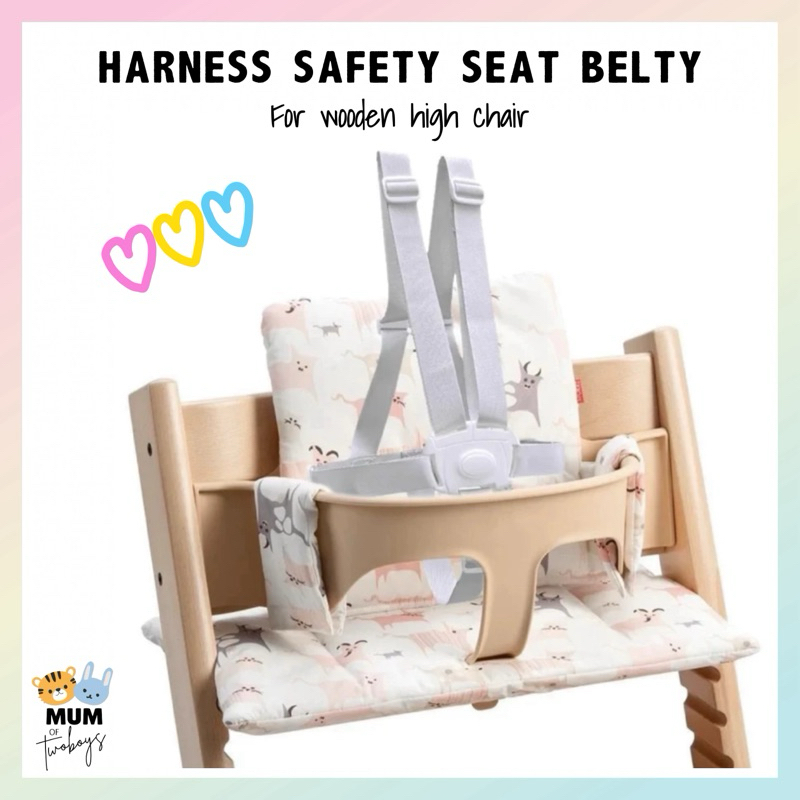 [MUMof2boys] Inspired Harness Seat Belt for Children Wooden High Chair – Compatible with Stokke Tripp Trapp