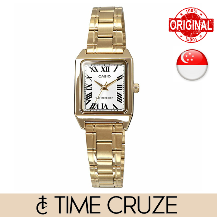 [Time Cruze] Casio LTP-V007 Analog Quartz Gold Tone Stainless Steel Strap Women Watch LTP-V007G-9BUDF LTP-V007G-9B