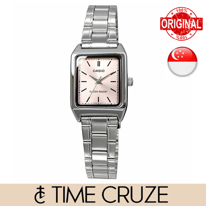 [Time Cruze] Casio LTP-V007 Stainless Steel Very Light Pink Dial Women Watch LTP-V007D-4EUDF LTP-V007D-4E